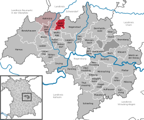 Poziția Holzheim am Forst pe harta districtului Regensburg