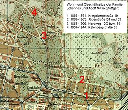 Wohn- und Geschäftssitze der Familien Johannes und Adolf Nill.