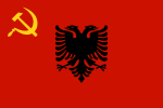 Flagga för Demokratiskt styrda Albanien (1944-1946).