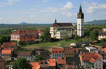 Litoměřická katedrála sv. Štěpána se zvonicí na Dómském pahorku