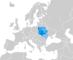 Map of the Kingdom of Galicia–Volhynia in the 13th/14th century.