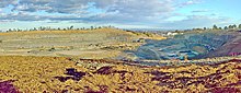 Blast hole drilling in a dolerite quarry at Prospect Hill, Sydney, Australia