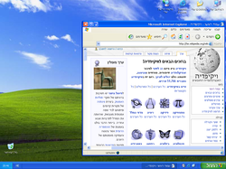 צילום מסך של Windows XP בעברית