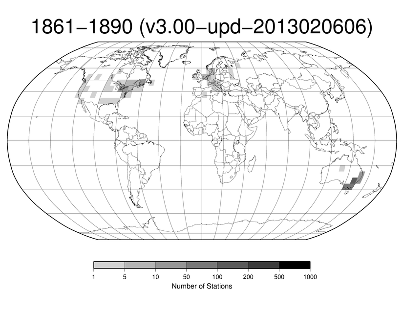 Station Counts 1861-1890: Precipitation