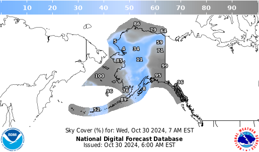 Alaska cloud forecast for the next 7 days