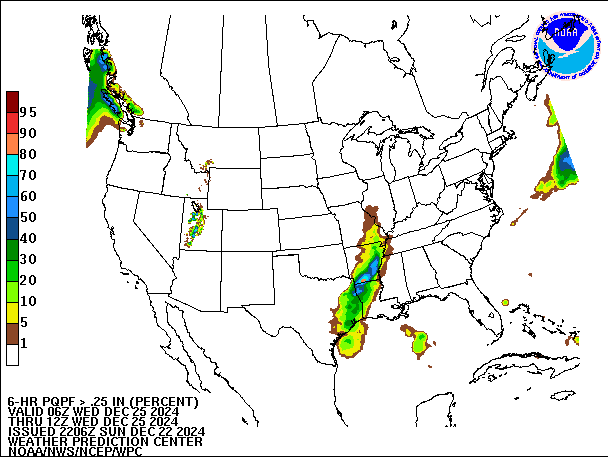 6-Hour PQPF valid 12Z December 25, 2024