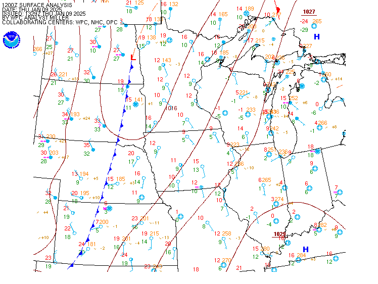 Latest surface map