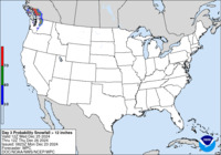 Day 3 probability of snowfall greater than or equal to 12 inches