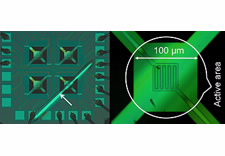 Image of microhotplate. Click for larger image.