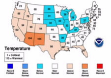 Map showing U.S. temeperatures. Click for full-size map.