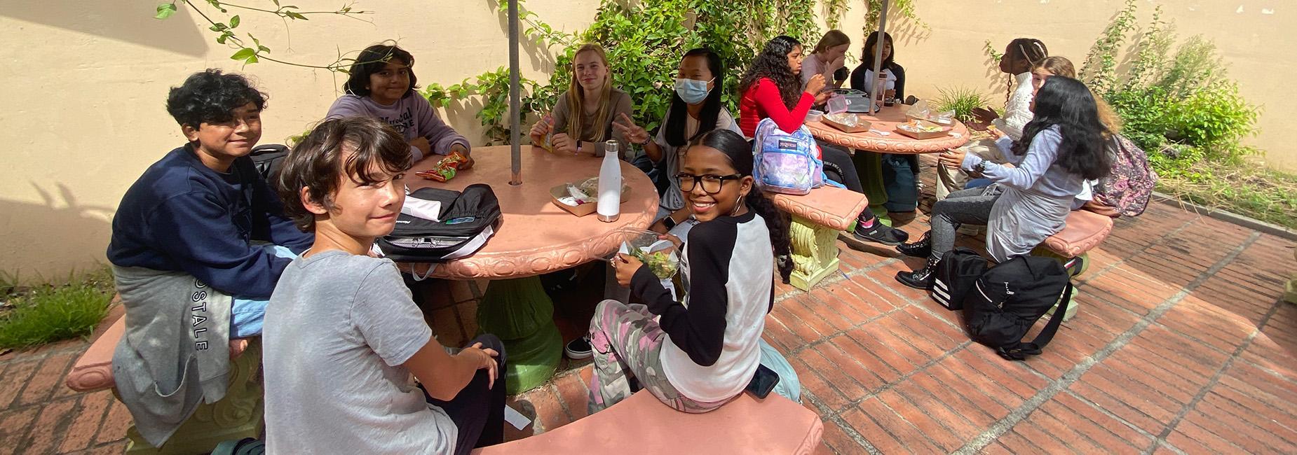 Lunch on the library patio