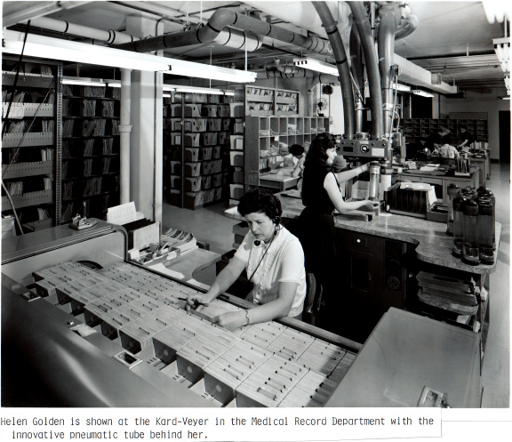 Bess Kaiser Hospital medical record department, 1959.