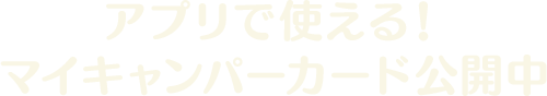 アプリで使える！<br>
マイキャンパーカード公開中