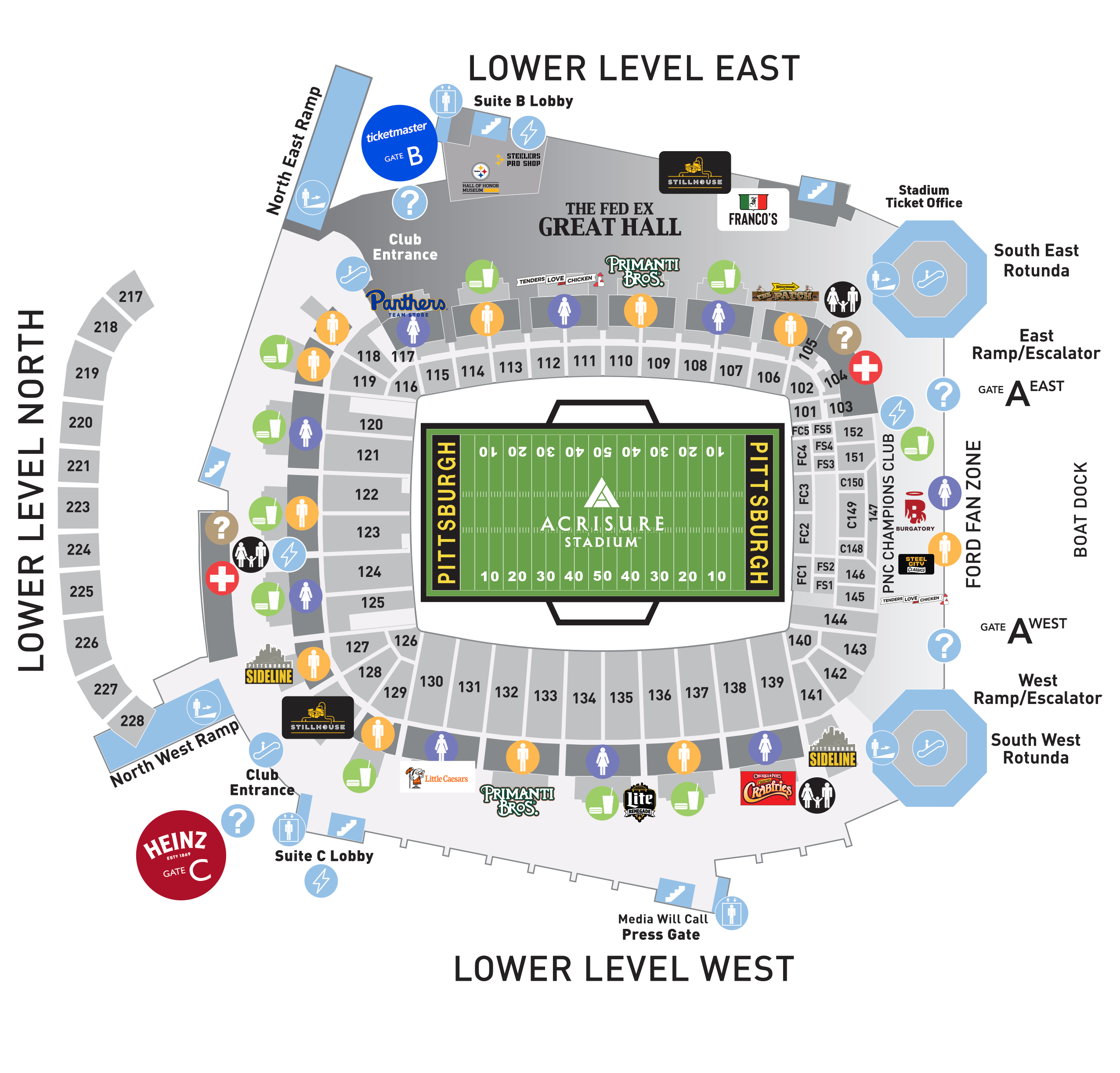 2024 Acrisure Stadium Lower Level Seating Chart