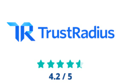 TrustRadius review badge with a score of 4.2/5 stars.