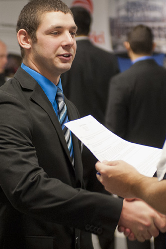 student at a career fair