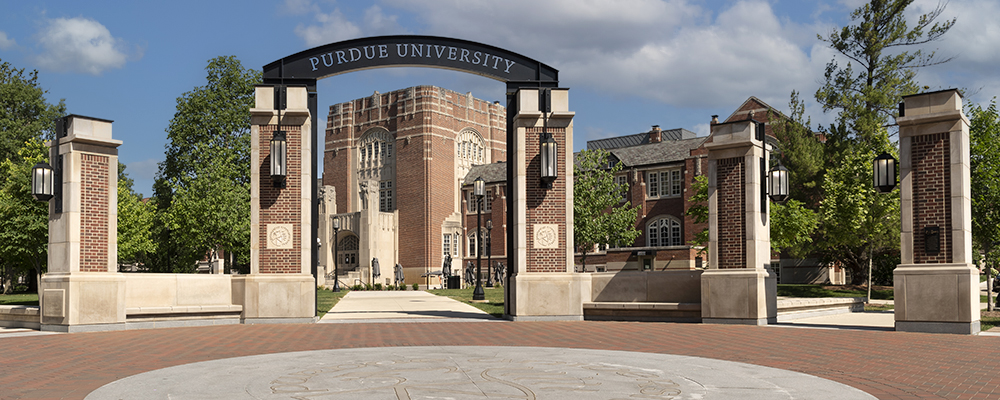 Purdue Memorial Union pictured from the archway