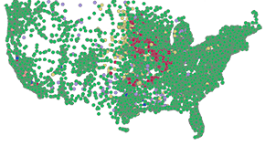 Map of alternative fueling stations.