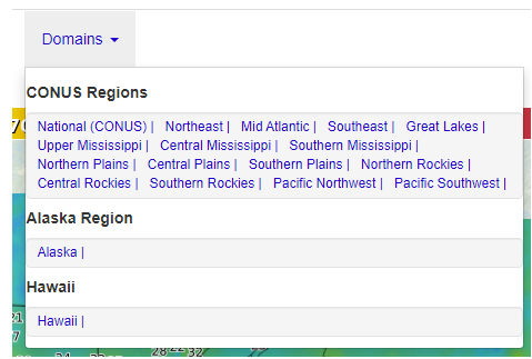 image of the domain dropdown menu