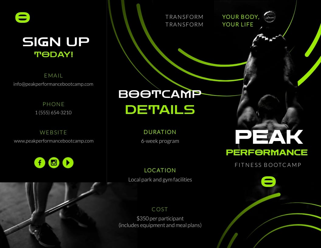 Fitness Bootcamp Brochure Template