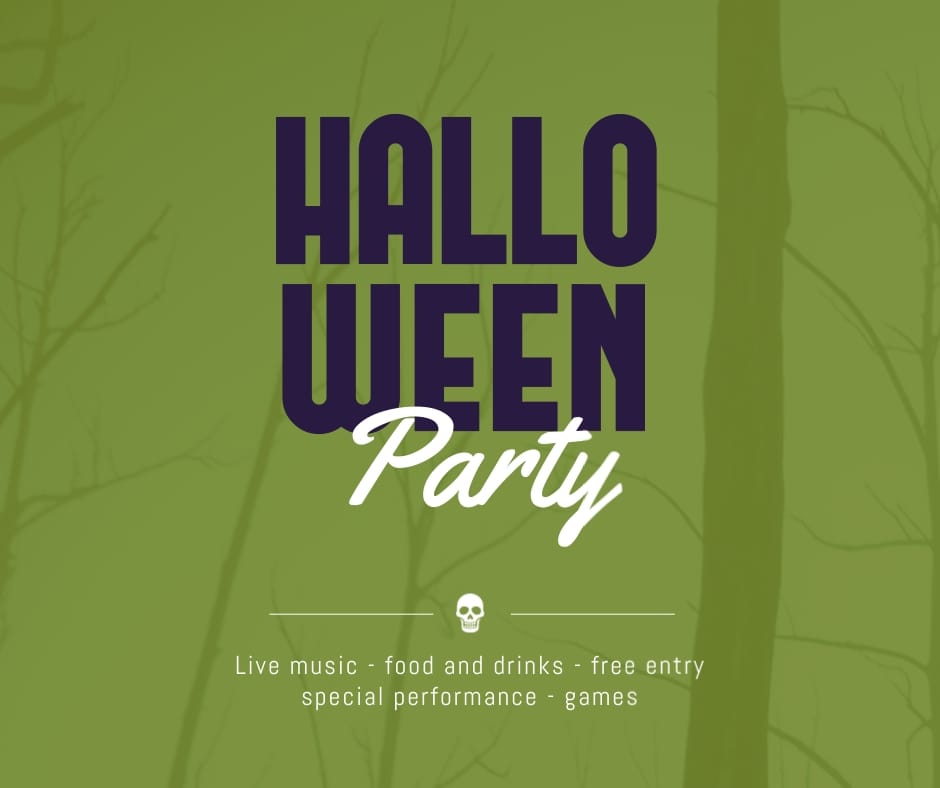 Halloween Party Skull Facebook Post Template