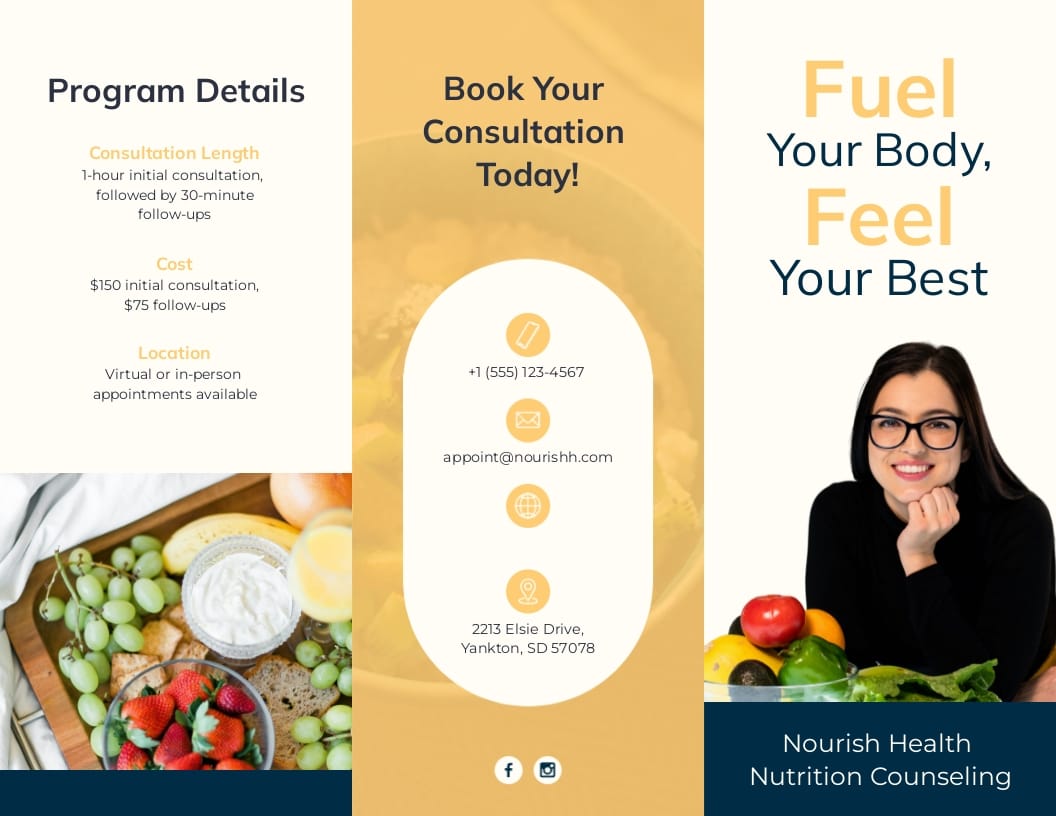 Nutrition Counseling Brochure Template