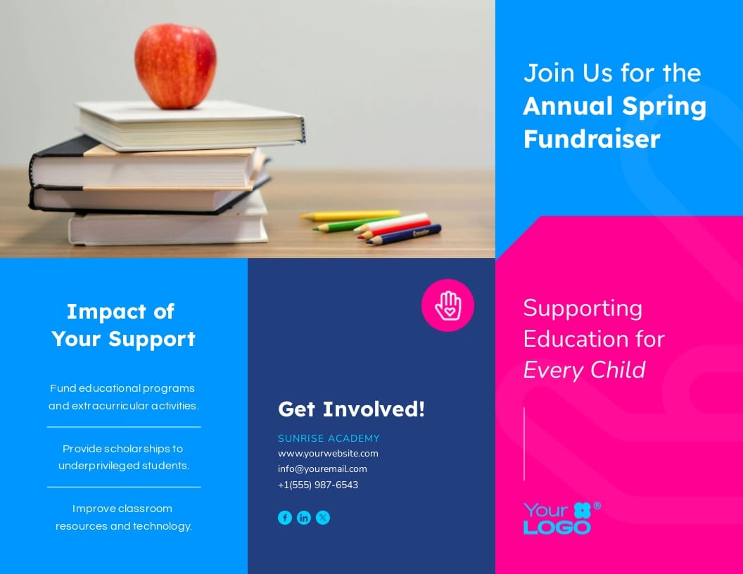 School Fundraising Event Brochure Template