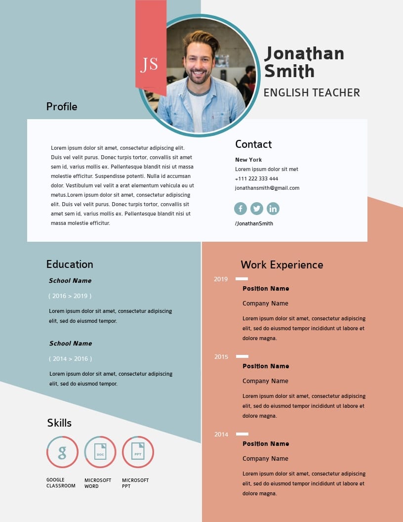 Teacher Resume Template