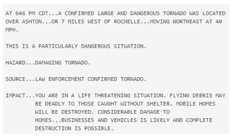 Text of Rochelle warning