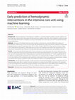 Research paper thumbnail of Early prediction of hemodynamic interventions in the intensive care unit using machine learning