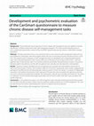 Research paper thumbnail of Development and psychometric evaluation of the CanSmart questionnaire to measure chronic disease self-management tasks