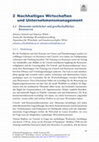 Research paper thumbnail of Nachhaltiges Wirtschaften und Unternehmensmanagement