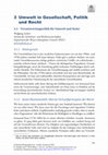 Research paper thumbnail of Umwelt in Gesellschaft, Politik und Recht