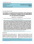 Research paper thumbnail of Correlation of geotechnical parameters with geological formations in a basement complex and its implications on civil structure foundation