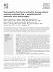 Research paper thumbnail of Neurocognitive function in destination therapy patients receiving continuous-flow vs pulsatile-flow left ventricular assist device support