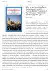 Research paper thumbnail of Why Israel Fears the Facts: Reporting on Israel’s Human Rights Violations in the Occupied Palestinian Territory for the UN