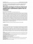 Research paper thumbnail of The extent and degree of utterance-final word lengthening in spontaneous speech from 10 languages