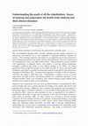 Research paper thumbnail of Understanding the Needs of All the Stakeholders: Issues of Training and Preparation for Health Work Students and Their Clinical Educators