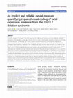 Research paper thumbnail of An implicit and reliable neural measure quantifying impaired visual coding of facial expression: evidence from the 22q11.2 deletion syndrome