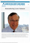 Research paper thumbnail of Remembering Lester M. Salamon