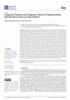 Research paper thumbnail of Linguistic Patterns and Linguistic Styles for Requirements Specification: Focus on Data Entities