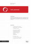 Research paper thumbnail of Seis poemas (Luís Guedes)