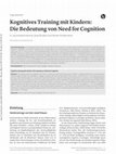 Research paper thumbnail of Kognitives Training mit Kindern: Die Bedeutung von Need for Cognition