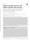 Research paper thumbnail of Sub ect-spec c nterests and sub ect-spec c self-concepts Factor structures and shared as well non-shared predictive powers for academic achievements in two major school subjects