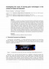 Research paper thumbnail of Investigating the scope of learning glass technologies in the context of media-rich education