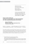 Research paper thumbnail of Italy and COVID-19: Notes on the Impact of the Pandemic on the Administration of Justice