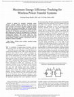 Research paper thumbnail of Maximum Energy Efficiency Tracking for Wireless Power Transfer Systems