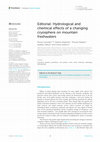 Research paper thumbnail of Editorial: Hydrological and chemical effects of a changing cryosphere on mountain freshwaters