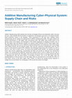 Research paper thumbnail of Additive Manufacturing Cyber-Physical System: Supply Chain Cybersecurity and Risks