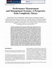 Research paper thumbnail of Performance Measurement and Management Systems: A Perspective from Complexity Theory